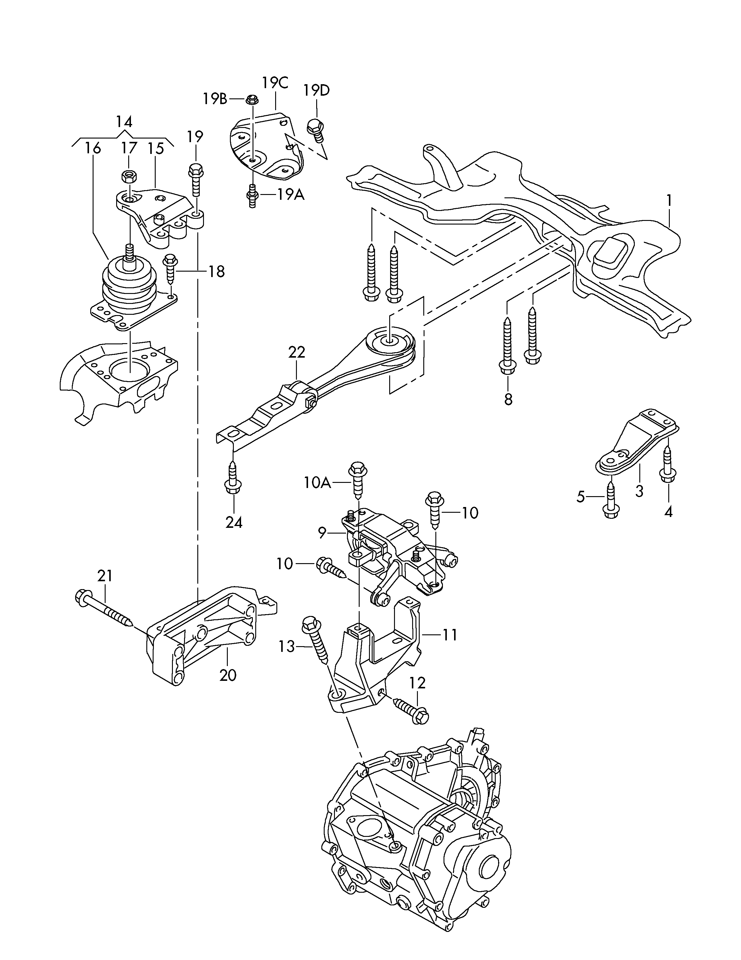 Skoda 6Q0 199 555 BA - Moottorin tuki inparts.fi