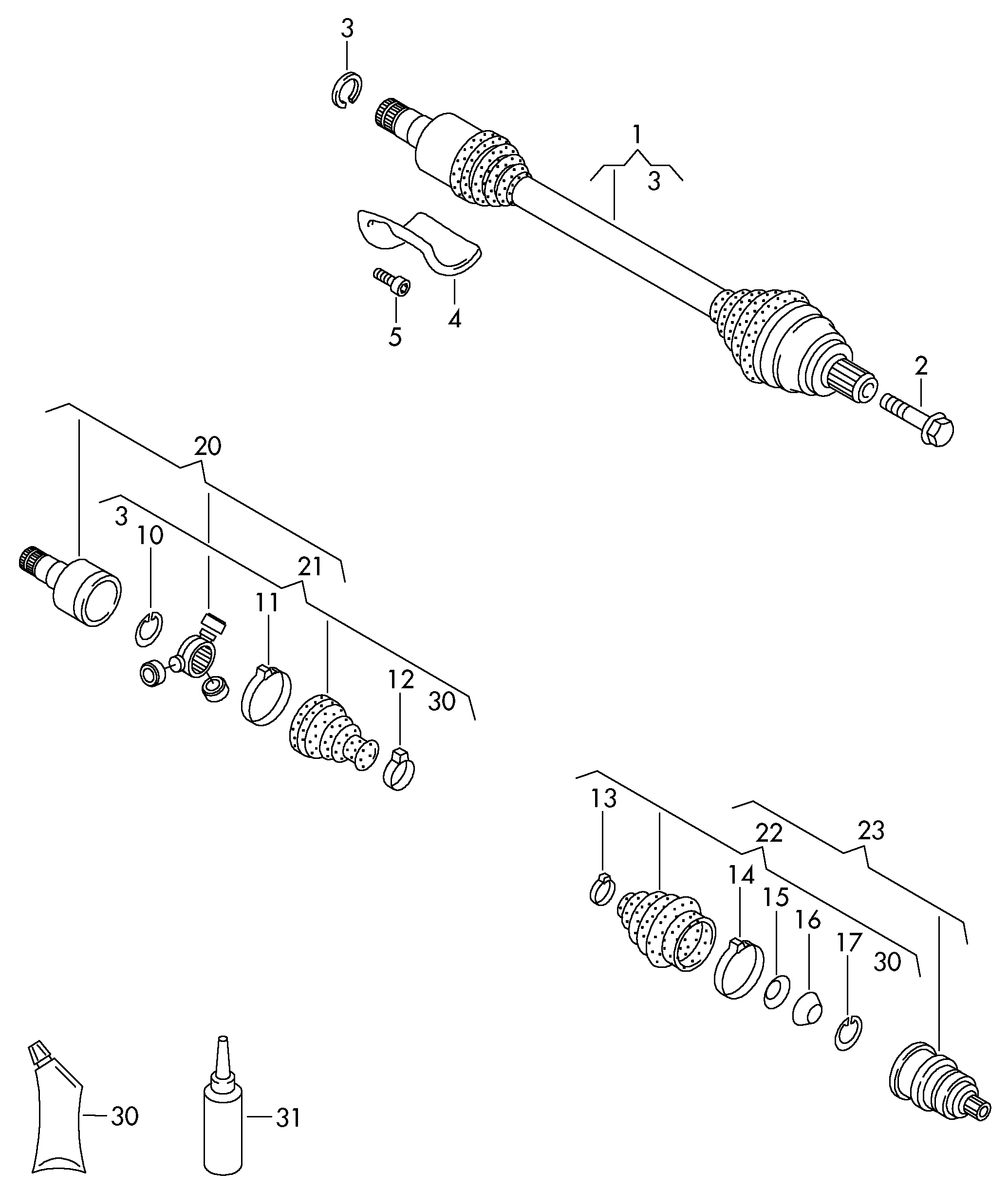 Skoda 6QD 498 099 - Nivelsarja, vetoakseli inparts.fi