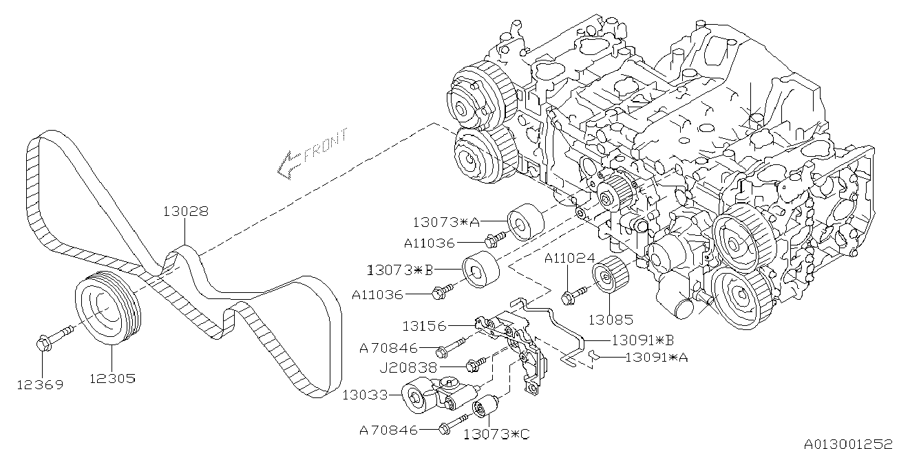 Subaru 13073-AA230 - Ohjainrulla, hammashihna inparts.fi