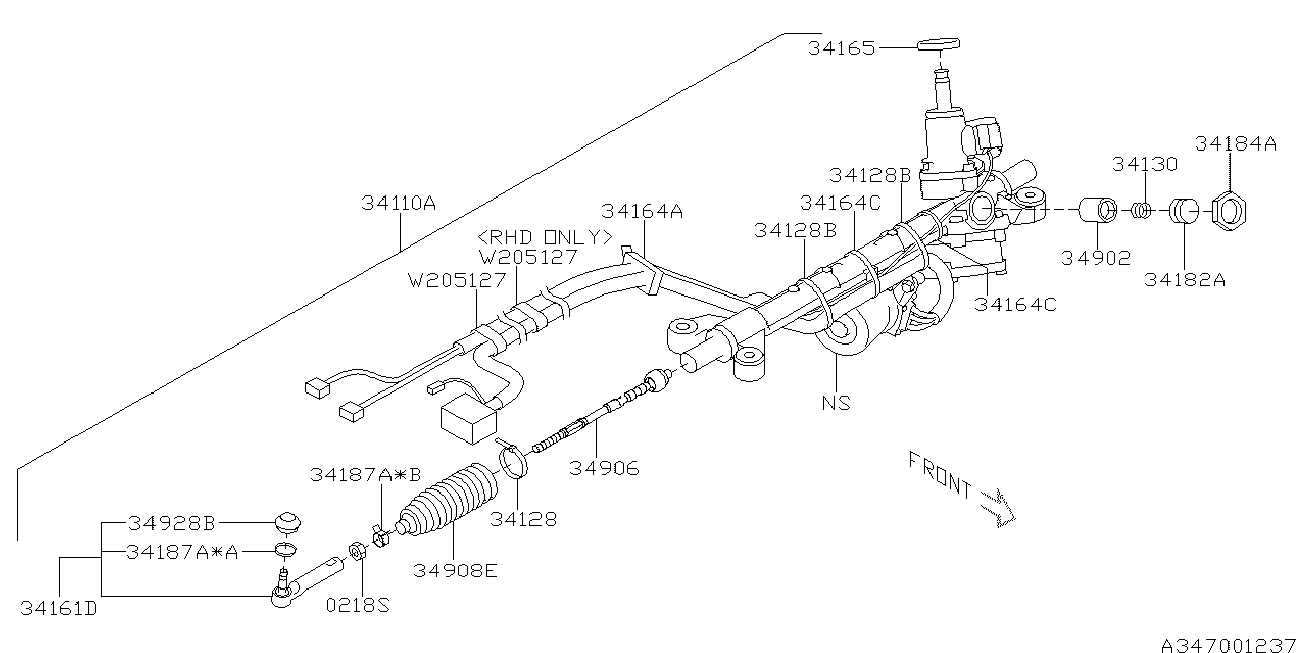 Subaru 34161-SA000 - Raidetangon pää inparts.fi