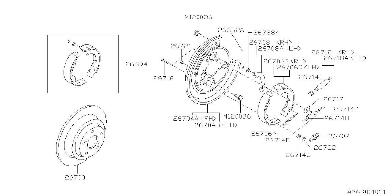 Subaru 26257-AA071 - Jarrukenkäsarja inparts.fi