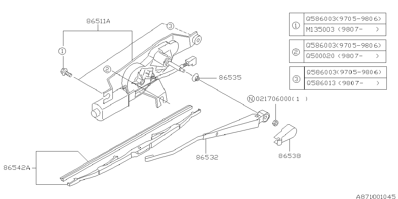 Subaru 86542AA050 - Pyyhkijänsulka inparts.fi