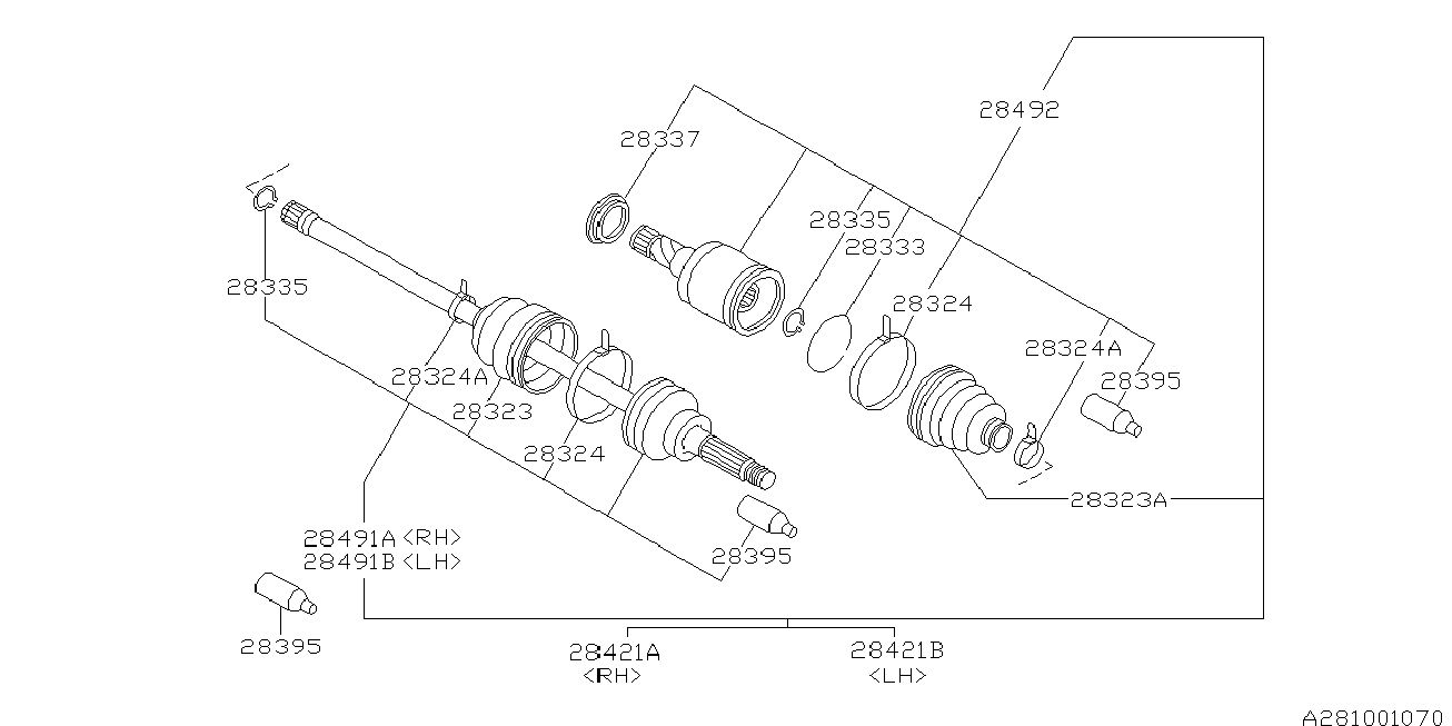 Subaru 28021AC111 - Nivelsarja, vetoakseli inparts.fi