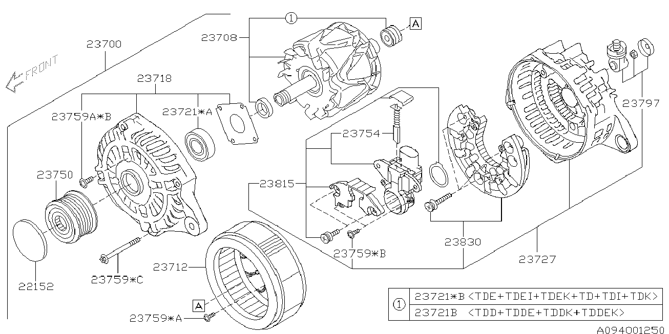 Subaru 23721-AA070 - Hihnapyörä, laturi inparts.fi