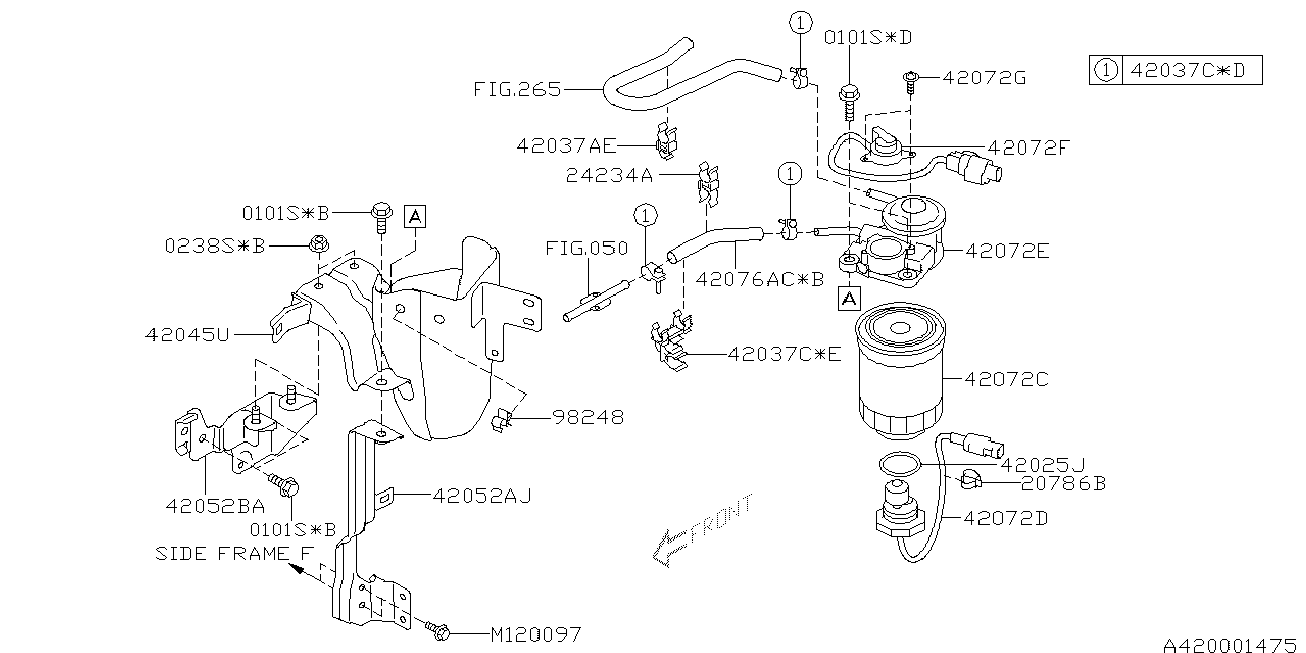 Subaru 42072AG060 - Polttoainesuodatin inparts.fi