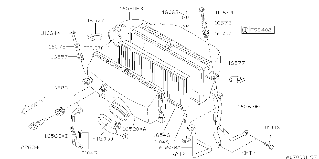 Subaru 22634KA071 - Tunnistin, imuilman lämpötila inparts.fi