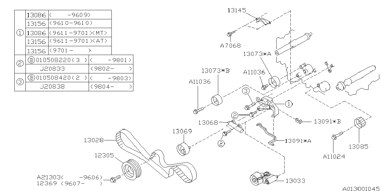 Subaru 13028 AA102 - Hammashihnat inparts.fi