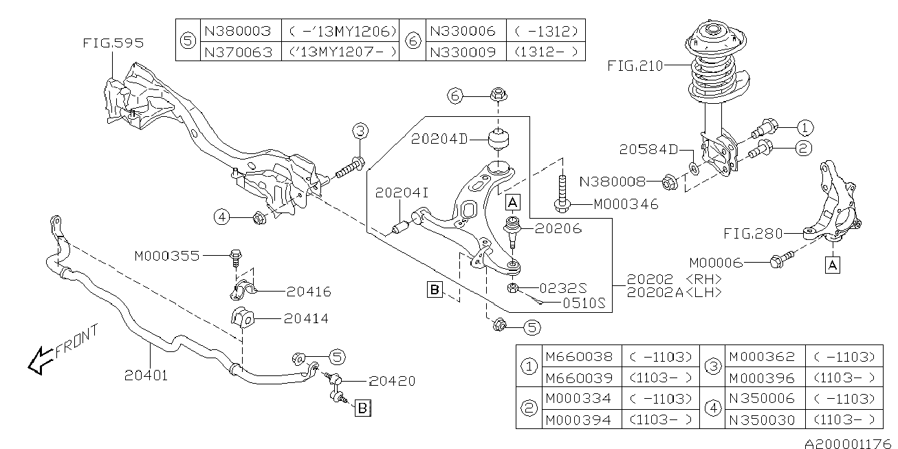 Subaru 20202AJ040 - Tukivarren hela inparts.fi