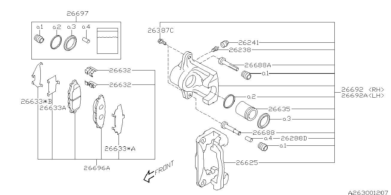 Subaru 26696XA011 - Jarrupala, levyjarru inparts.fi