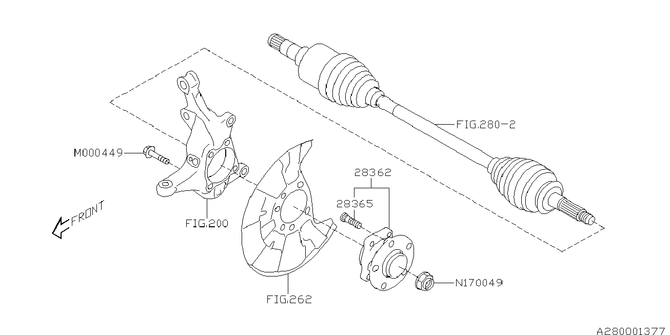 Subaru 28373FL000 - Pyöränlaakerisarja inparts.fi