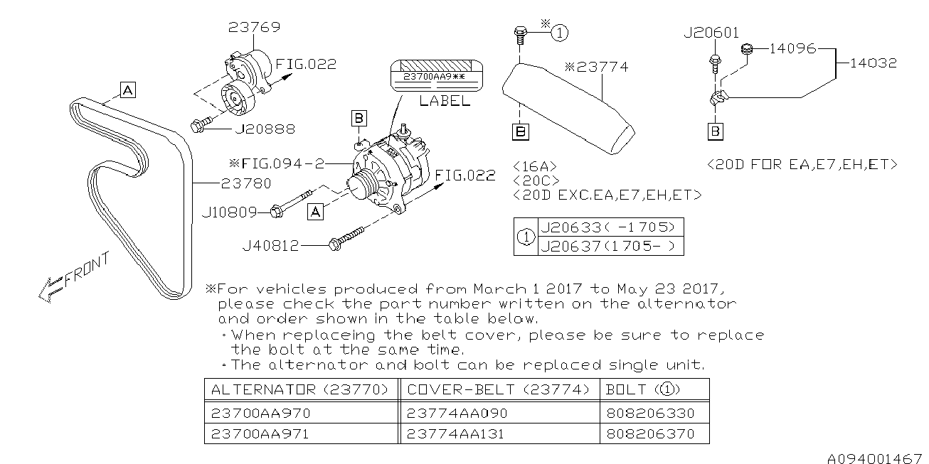 Subaru 23780AA070 - Moniurahihna inparts.fi