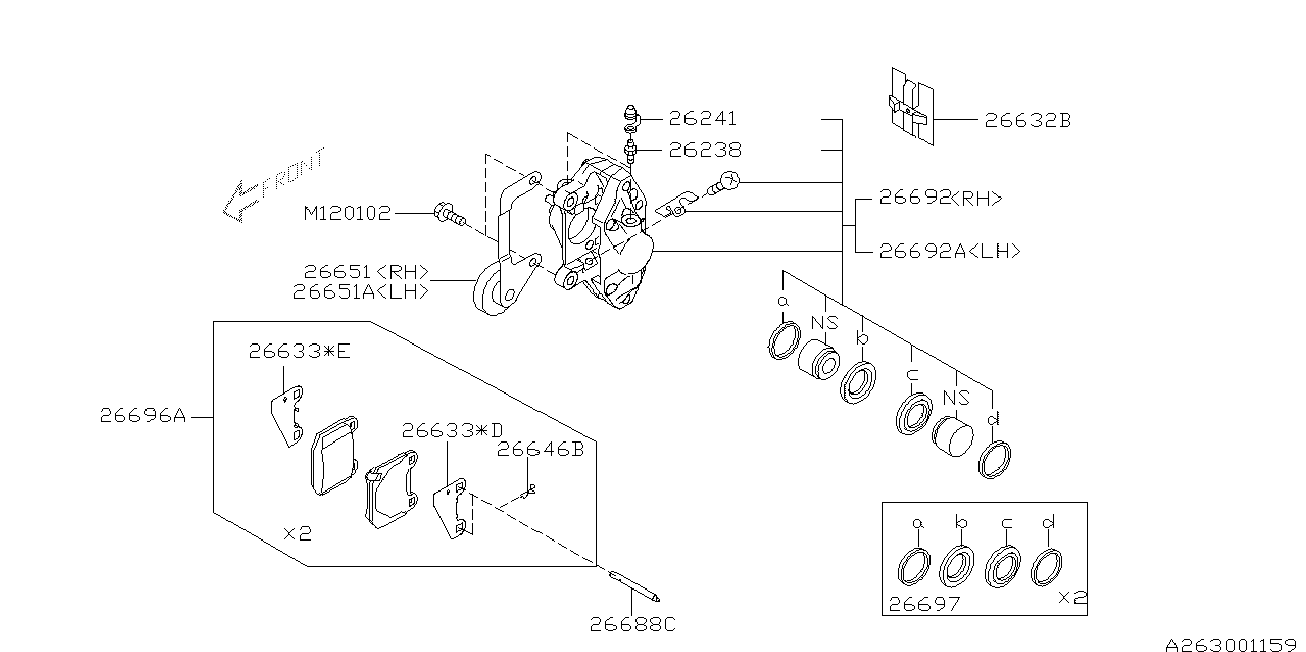 Subaru 26696FE080 - Jarrupala, levyjarru inparts.fi