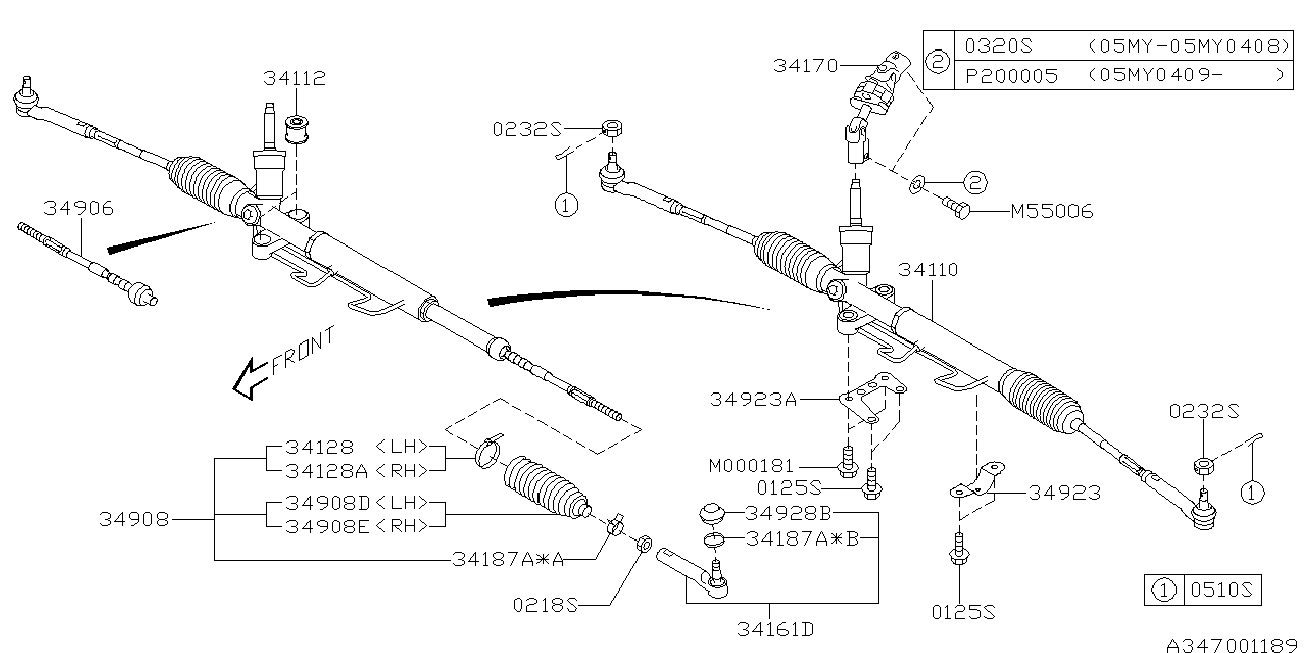 Subaru 34160-AE001 - Raidetangon pää, suora inparts.fi