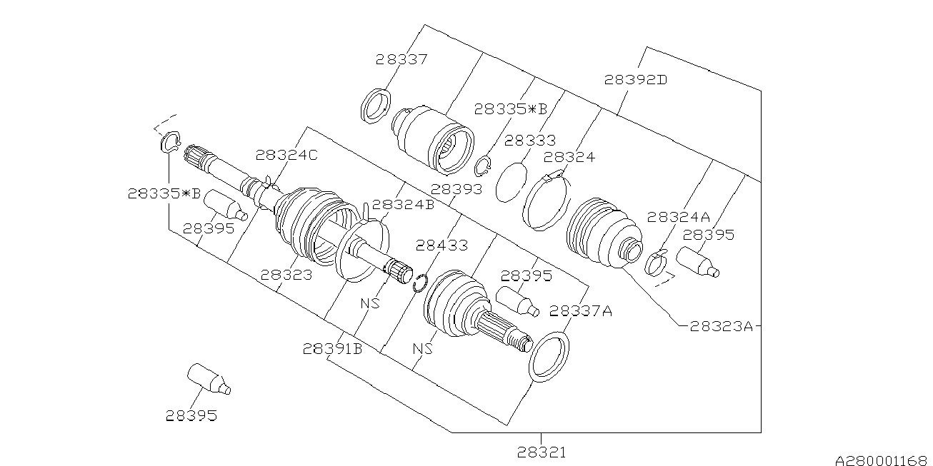 Subaru 28021-AC200 - Nivelsarja, vetoakseli inparts.fi