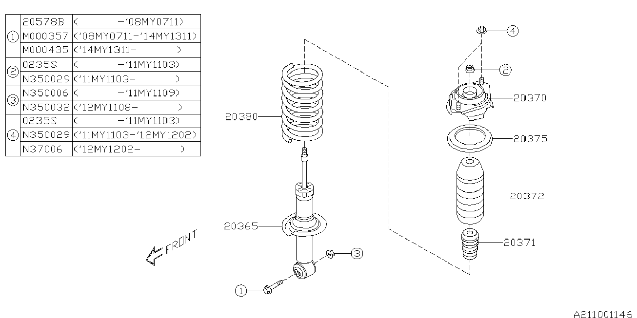 Subaru 20370FG010 - Jousijalan tukilaakeri inparts.fi