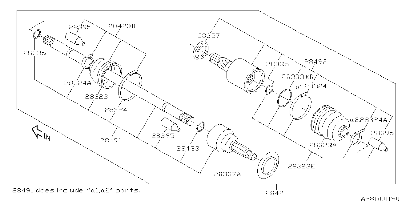 Subaru 28423FE050 - Paljekumi, vetoakseli inparts.fi