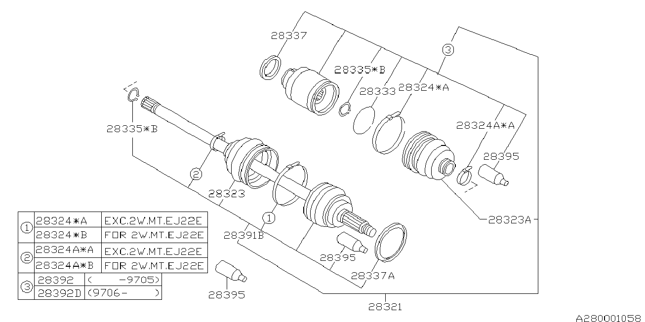 Subaru 28021AC150 - Nivelsarja, vetoakseli inparts.fi