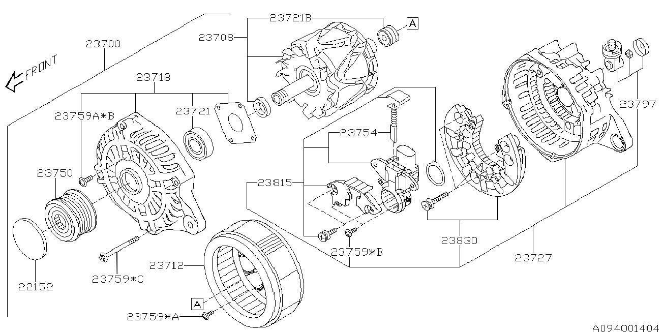 Subaru 23721AA071 - RADIAL BALL BEARING-ALTERNATOR inparts.fi