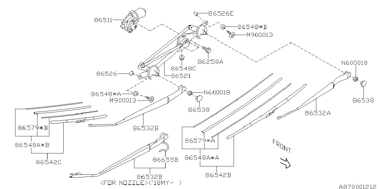 Subaru 86542AL020 - Pyyhkijänsulka inparts.fi