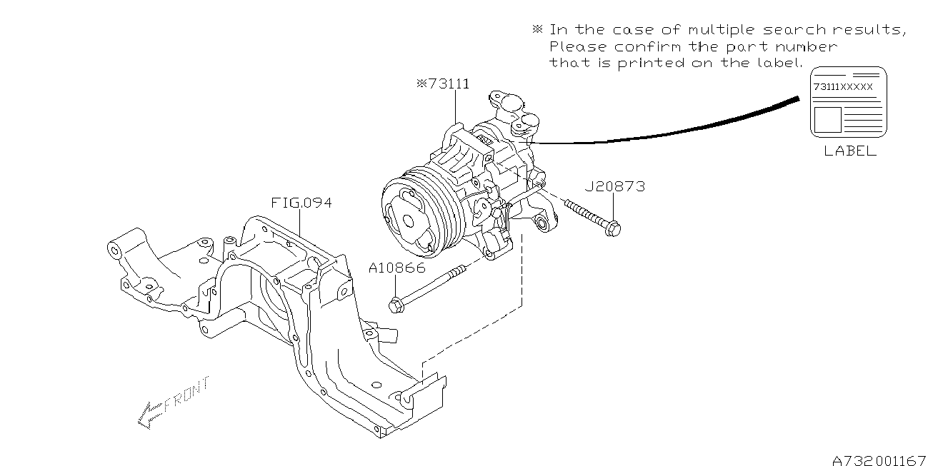 Subaru 73111SG000 - Kompressori, ilmastointilaite inparts.fi