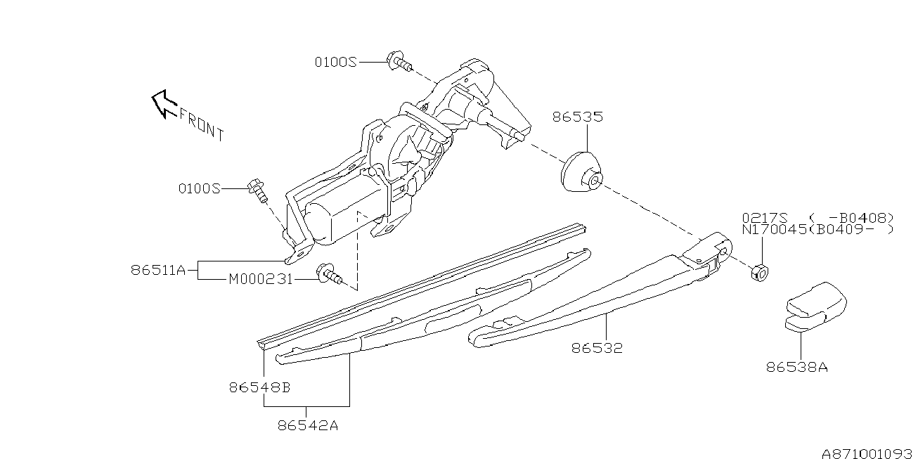 Subaru 86548AG080 - Pyyhkijänsulka inparts.fi