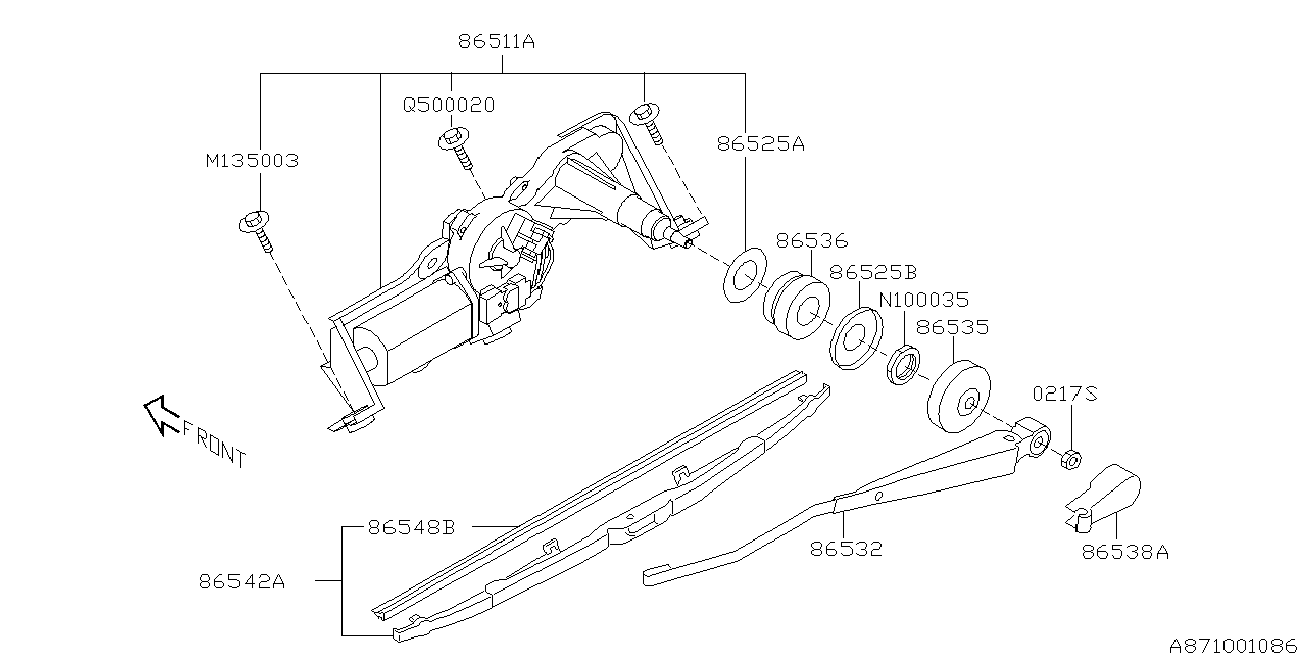 Subaru 86542FC110 - Pyyhkijänsulka inparts.fi