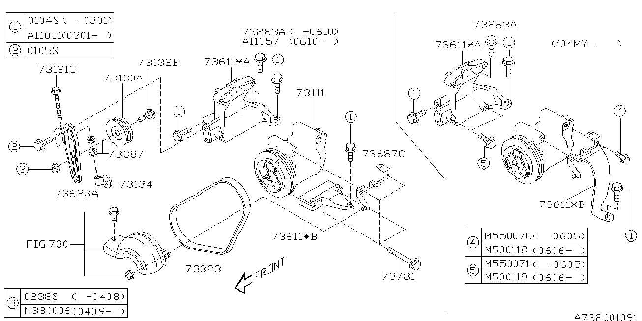 Subaru 73323 AC010 - Moniurahihna inparts.fi