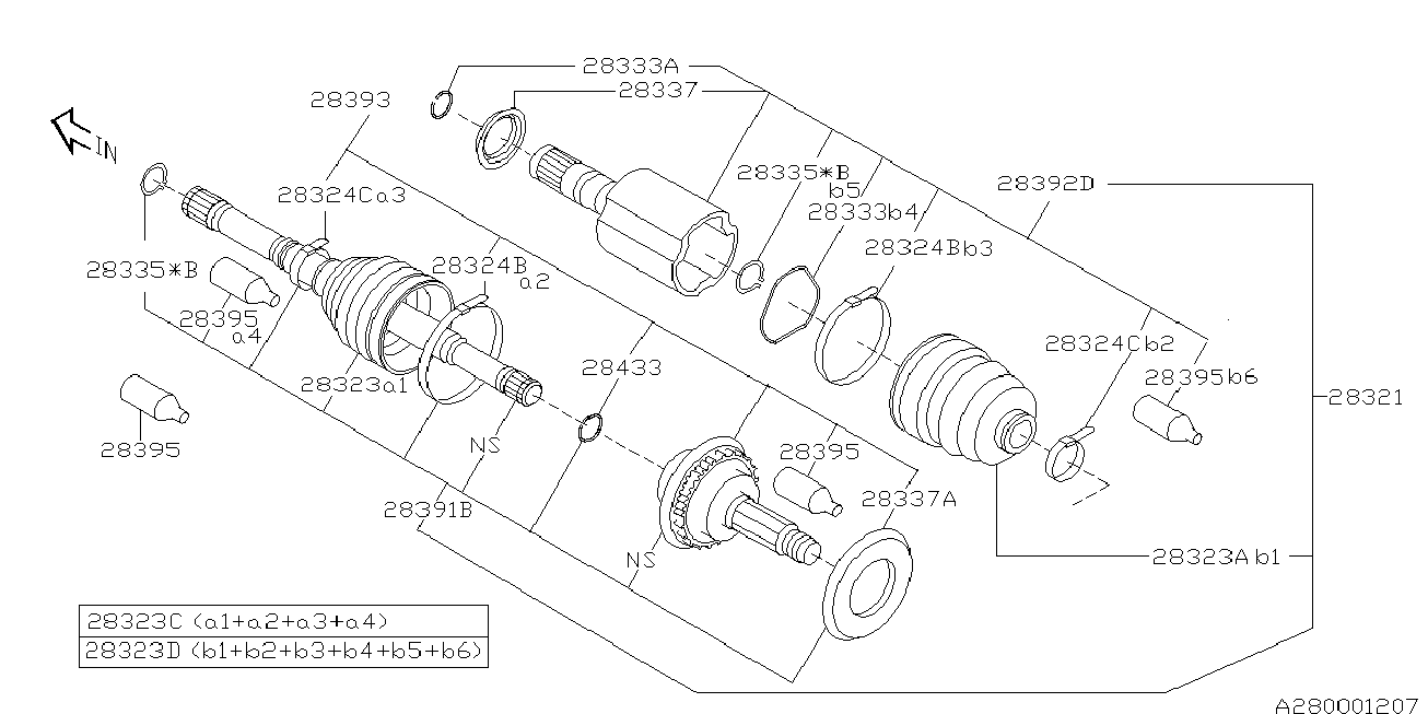 Subaru 28321-FE150 - Nivelsarja, vetoakseli inparts.fi