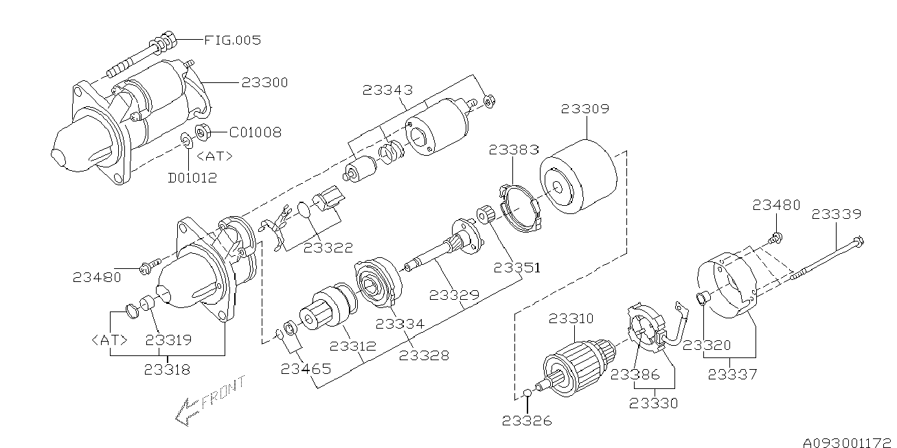 Subaru 23300-AA450 - Käynnistinmoottori inparts.fi