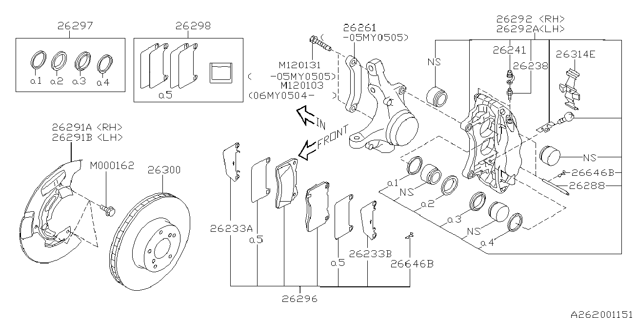 Subaru 26296FE100 - Jarrupala, levyjarru inparts.fi