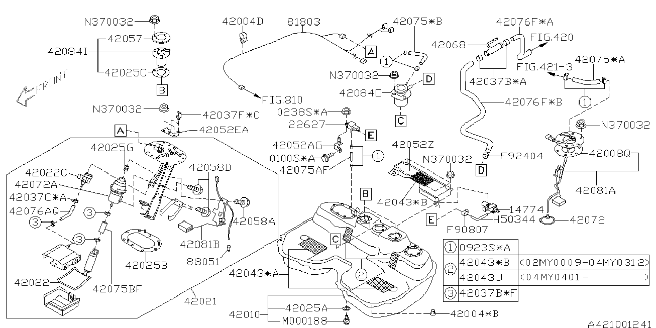 Subaru 42022FE031* - Korjaussarja, polttoainepumppu inparts.fi