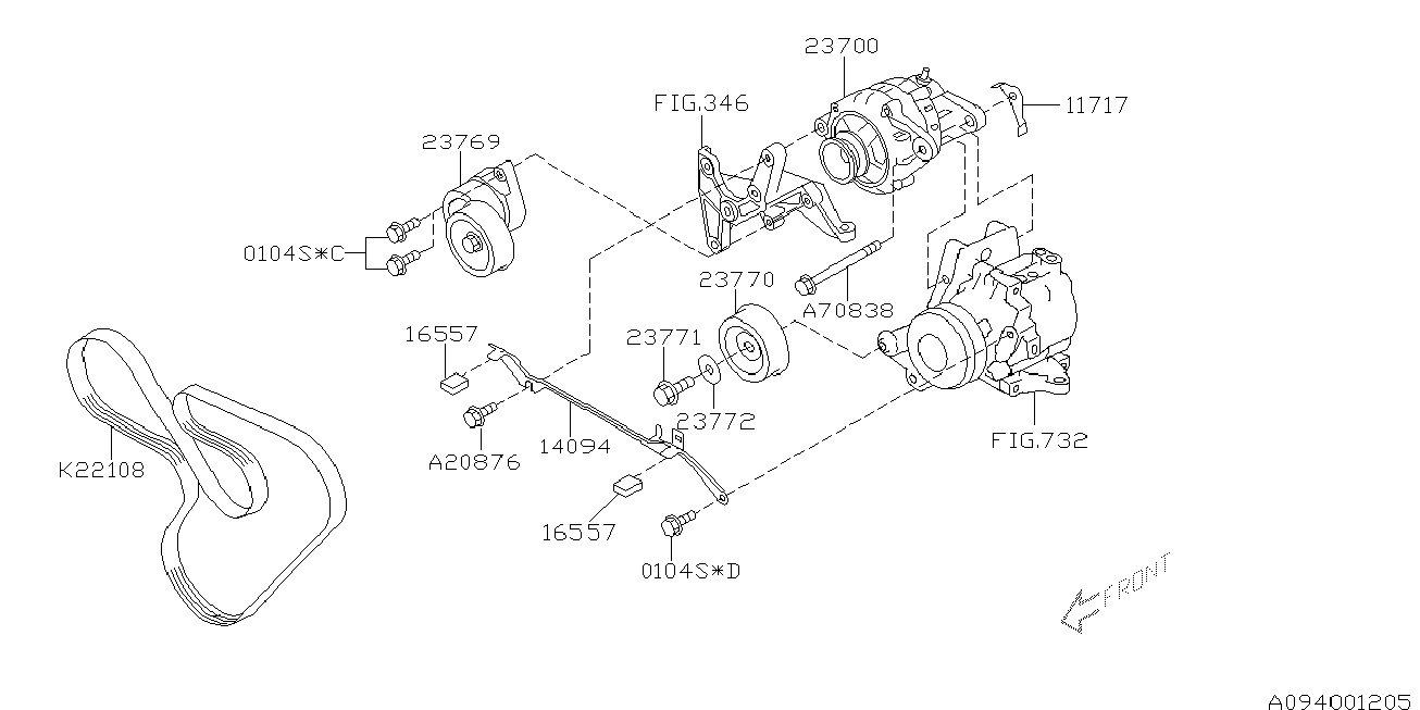 Subaru 23770-AA020 - Ohjainrulla, moniurahihna inparts.fi