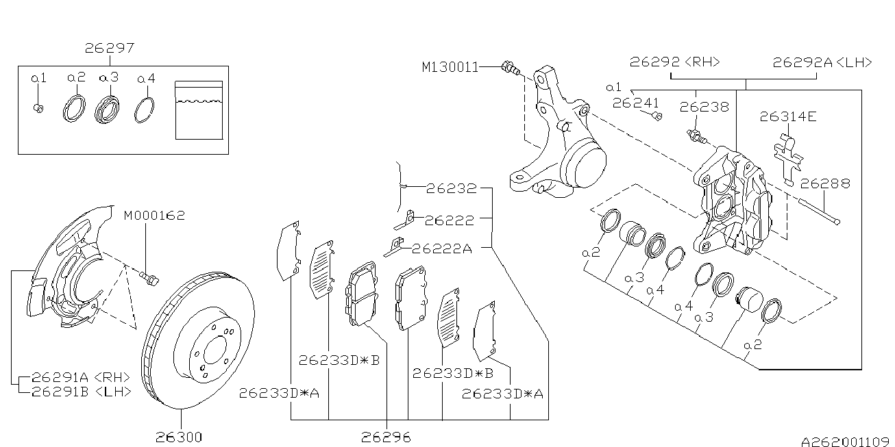 Subaru 26297 FA050 - Korjaussarja, jarrusatula inparts.fi