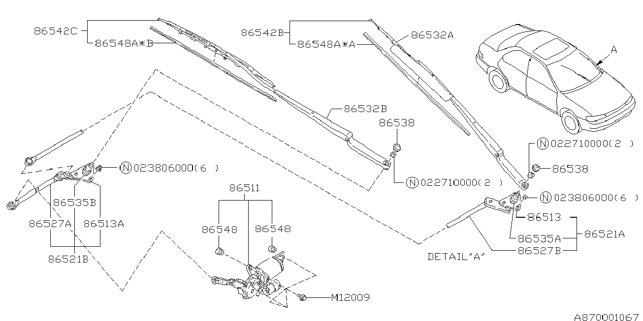 Subaru 86542FA160 - Pyyhkijänsulka inparts.fi