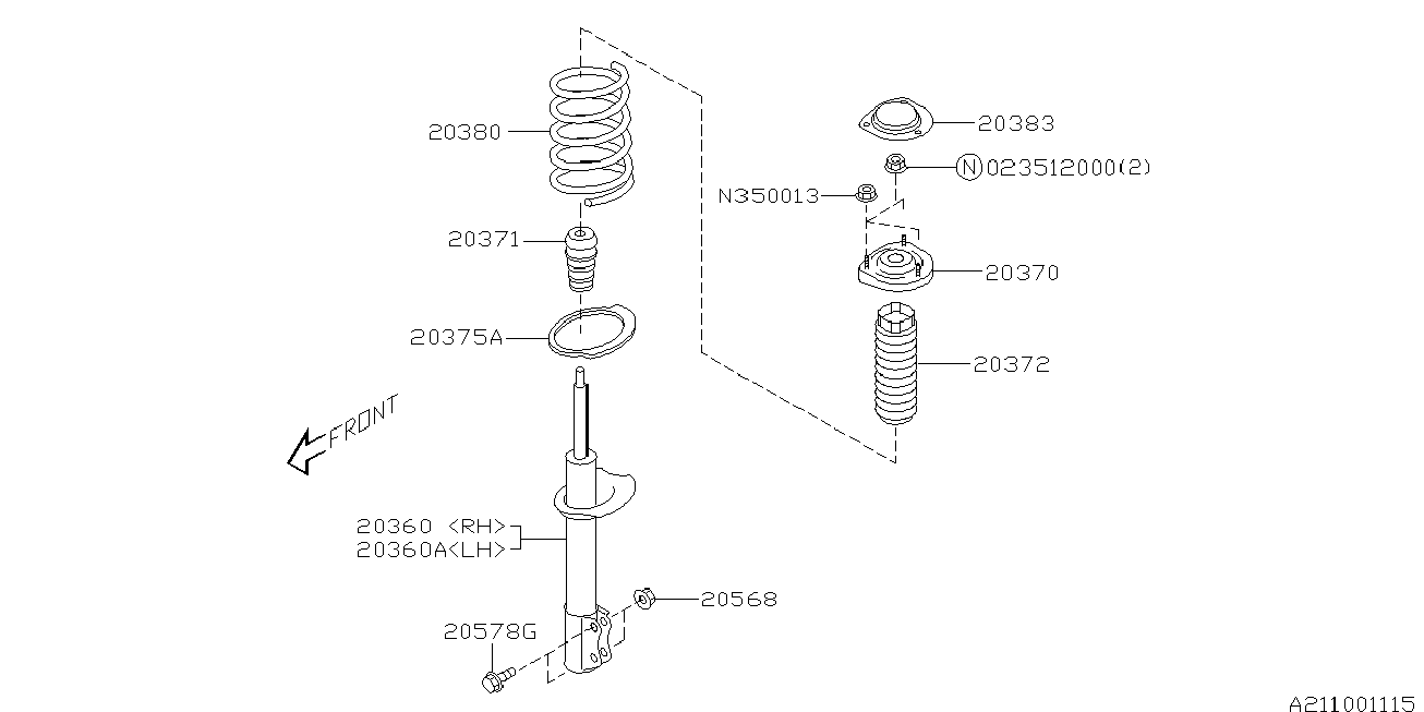 Subaru 20360SA030 - Iskunvaimennin inparts.fi