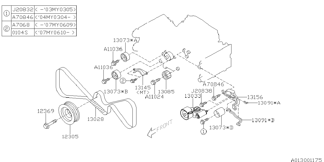 Subaru 13073-AA220 - Ohjainrulla, hammashihna inparts.fi