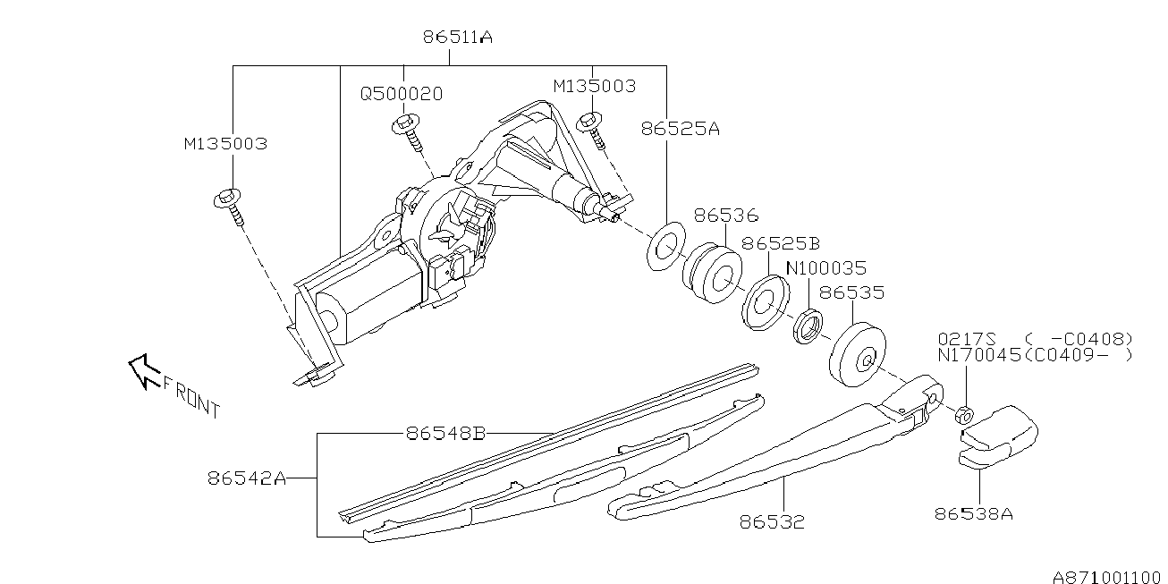 Subaru 86542SA050 - Pyyhkijänsulka inparts.fi