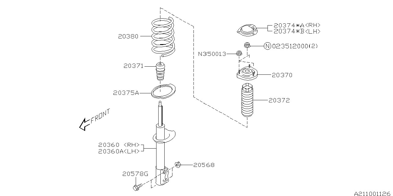 Subaru 20360SA112 - Iskunvaimennin inparts.fi