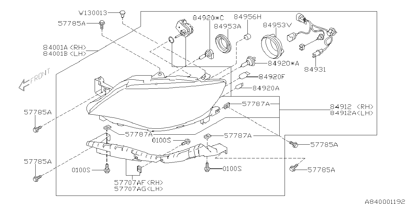 Subaru 84920AG020 - Polttimo, huomiovalo inparts.fi