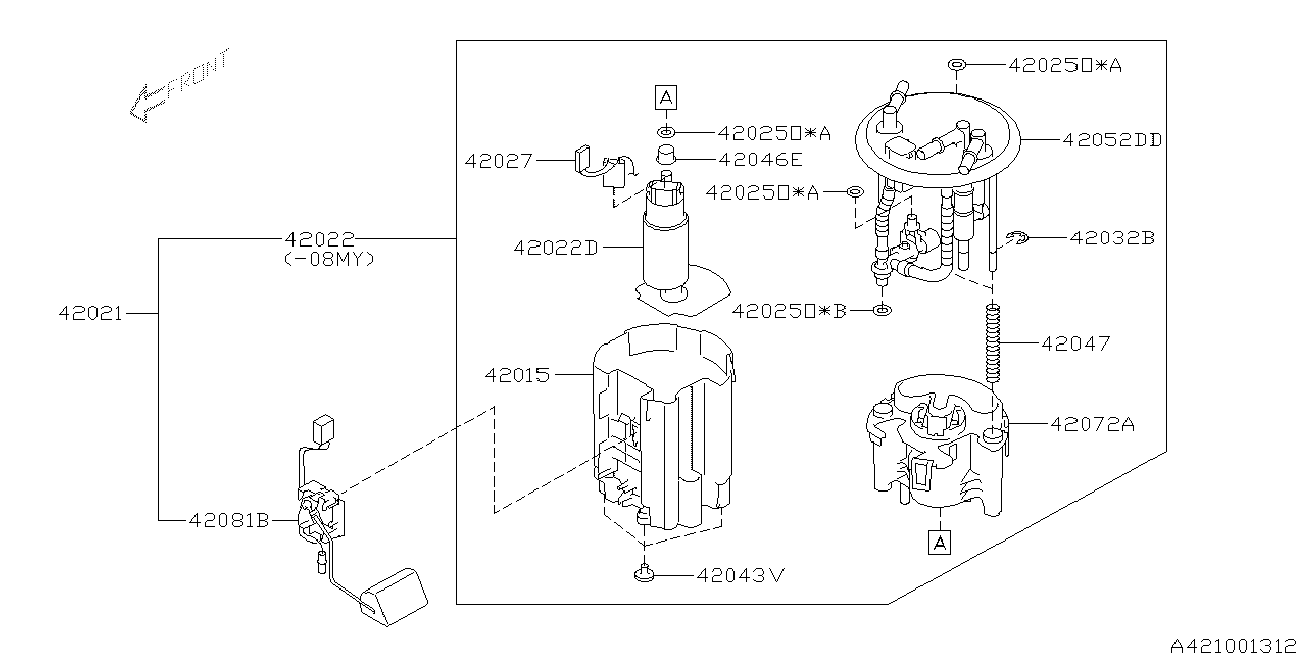 Subaru 42022AG200 - Polttoainepumppu inparts.fi