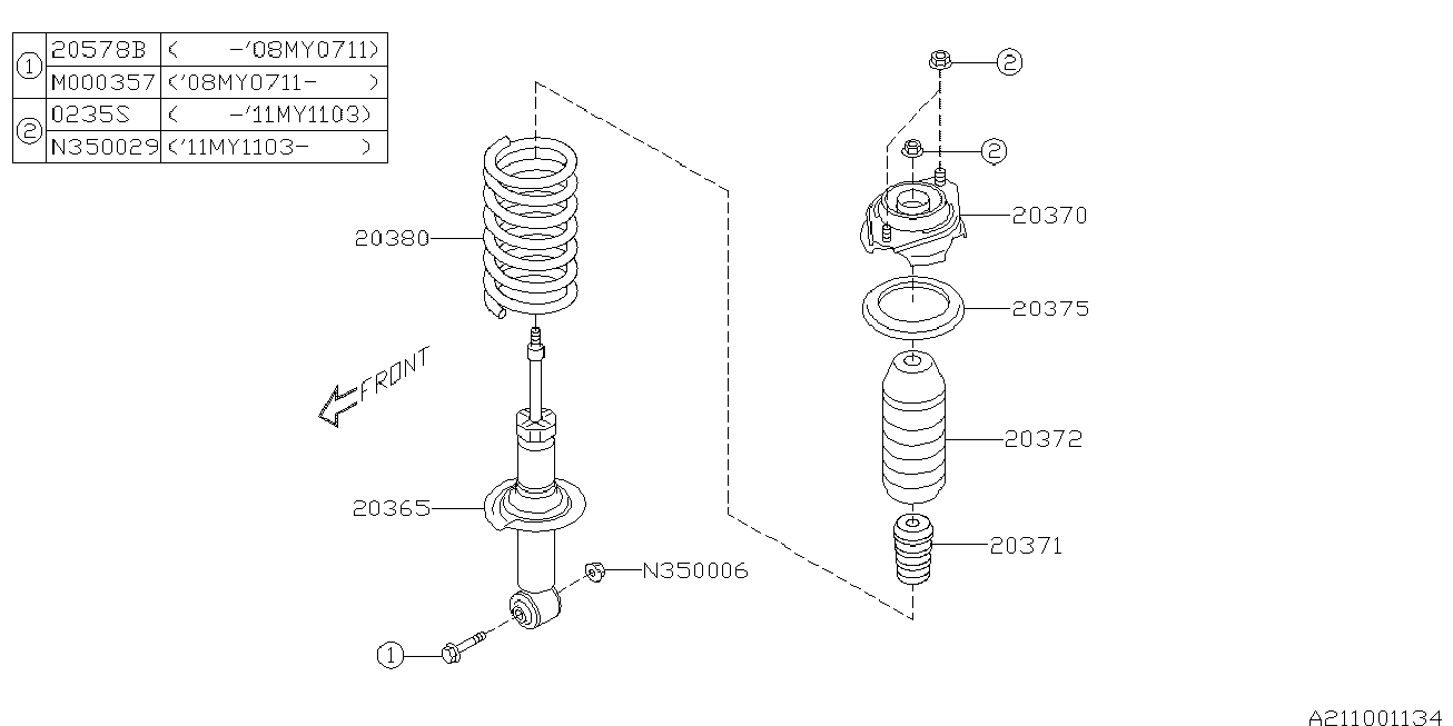 Subaru 20370FG000 - Jousijalan tukilaakeri inparts.fi