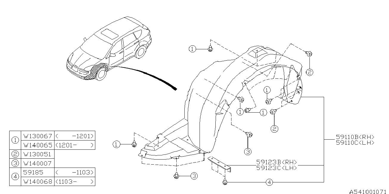 Subaru 59130AA000 - SCREW RIVET inparts.fi