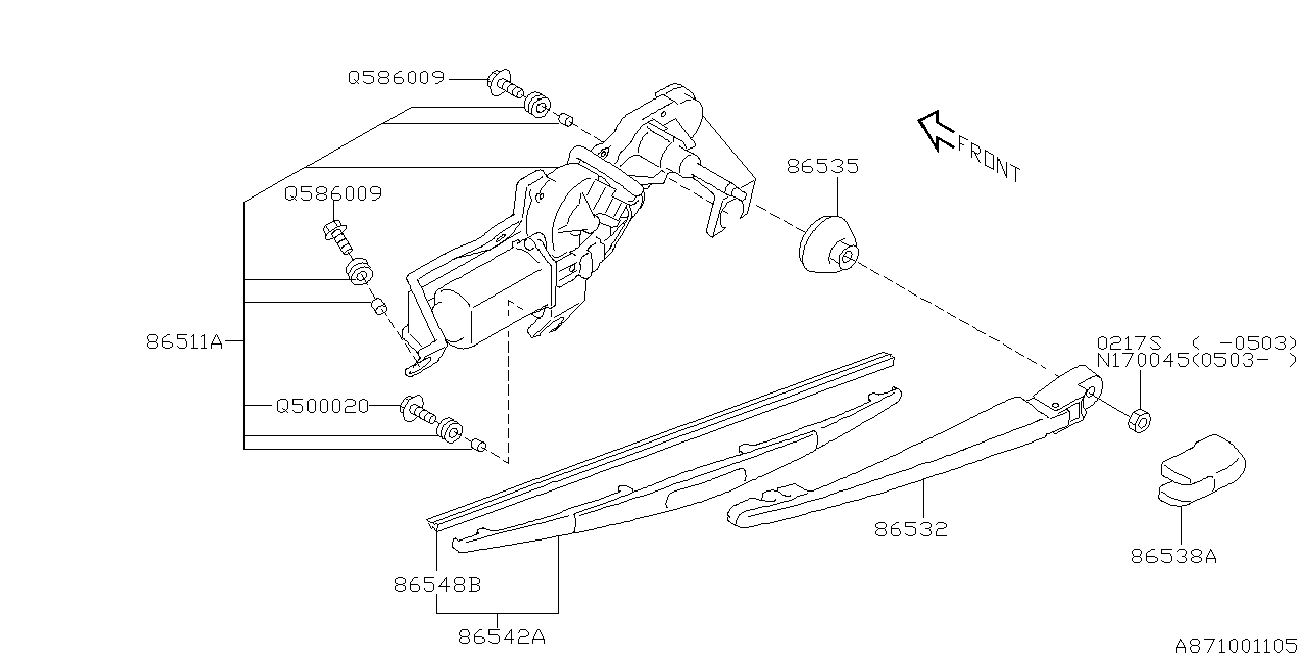 Subaru 86542XA09A - Pyyhkijänsulka inparts.fi