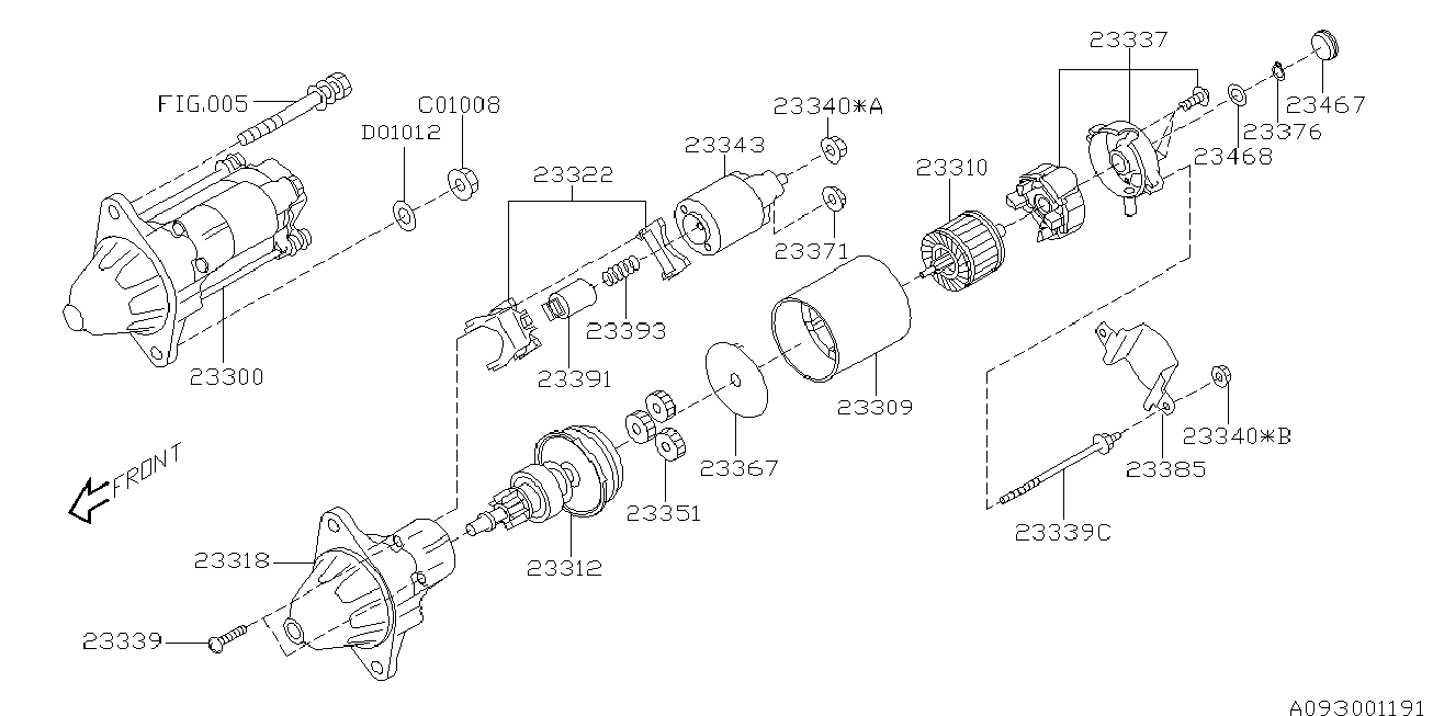 Subaru 23300 AA49A - Käynnistinmoottori inparts.fi