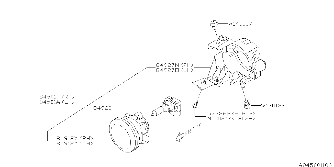 Subaru 84920PA010 - Hehkulankapolttimo, sumuvalo inparts.fi