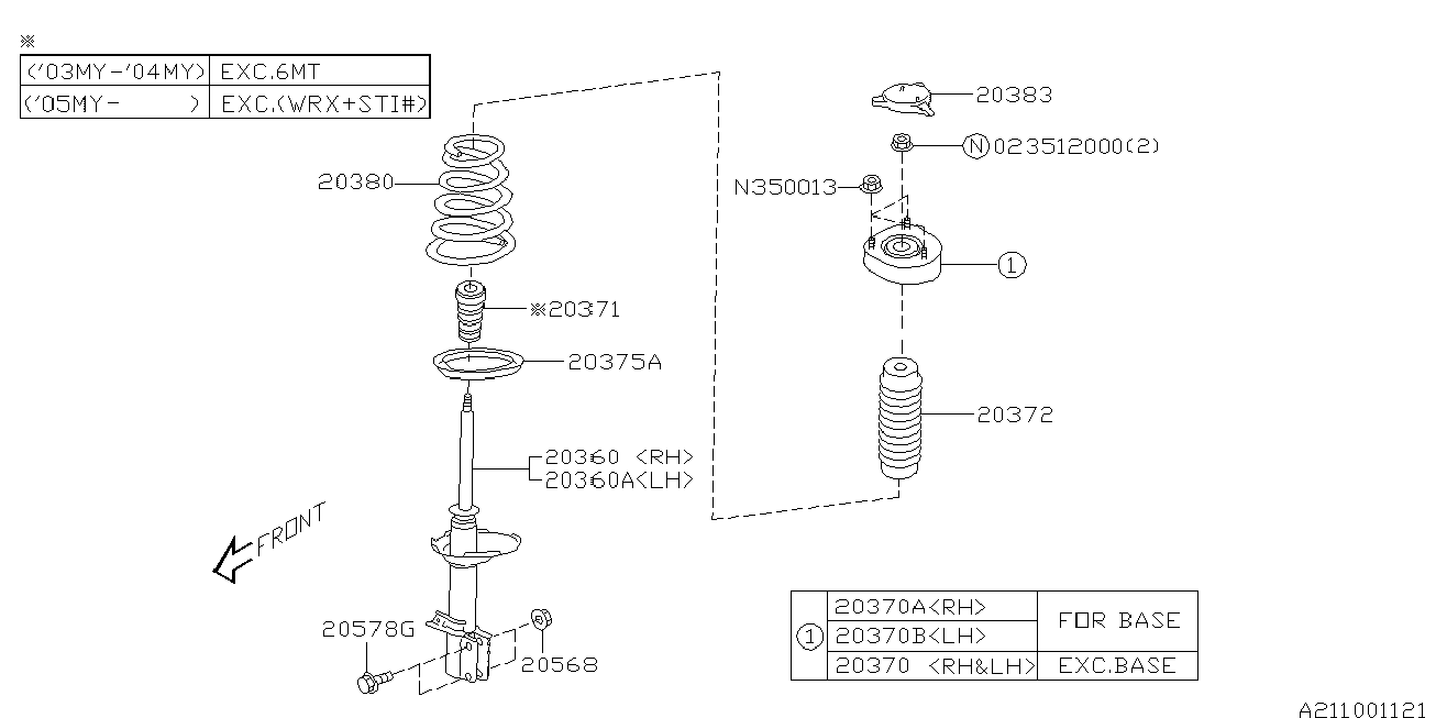 Subaru 20370FE100 - Jousijalan tukilaakeri inparts.fi