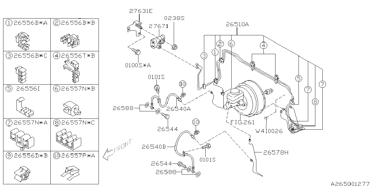 Subaru 26540 FE030 - Jarruletku inparts.fi