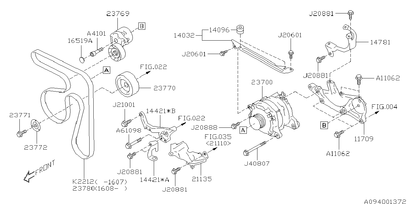 Subaru 23769AA040 - Hihnankiristin, moniurahihna inparts.fi