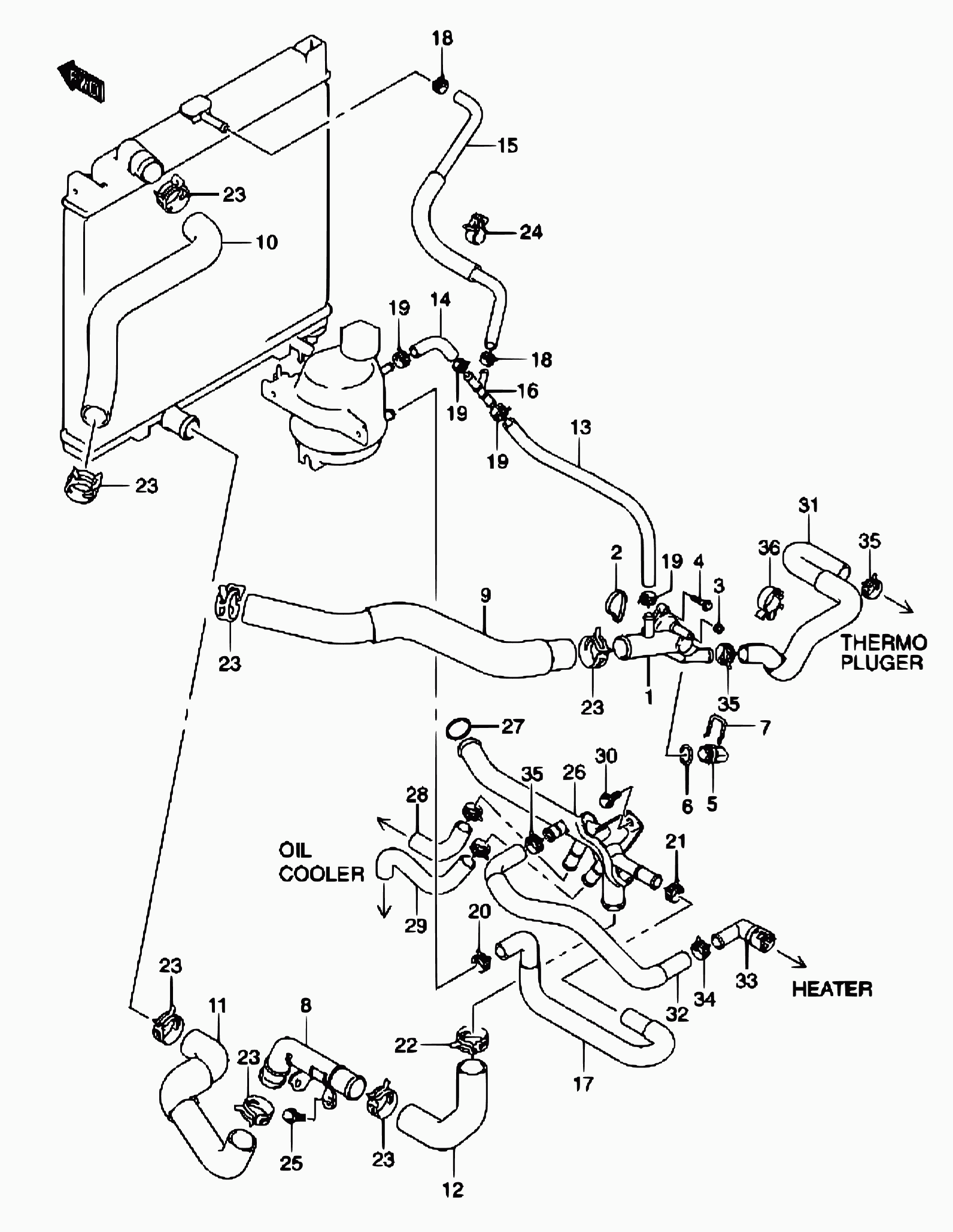 Suzuki 13660-84A00 - Tunnistin, jäähdytysnesteen lämpötila inparts.fi