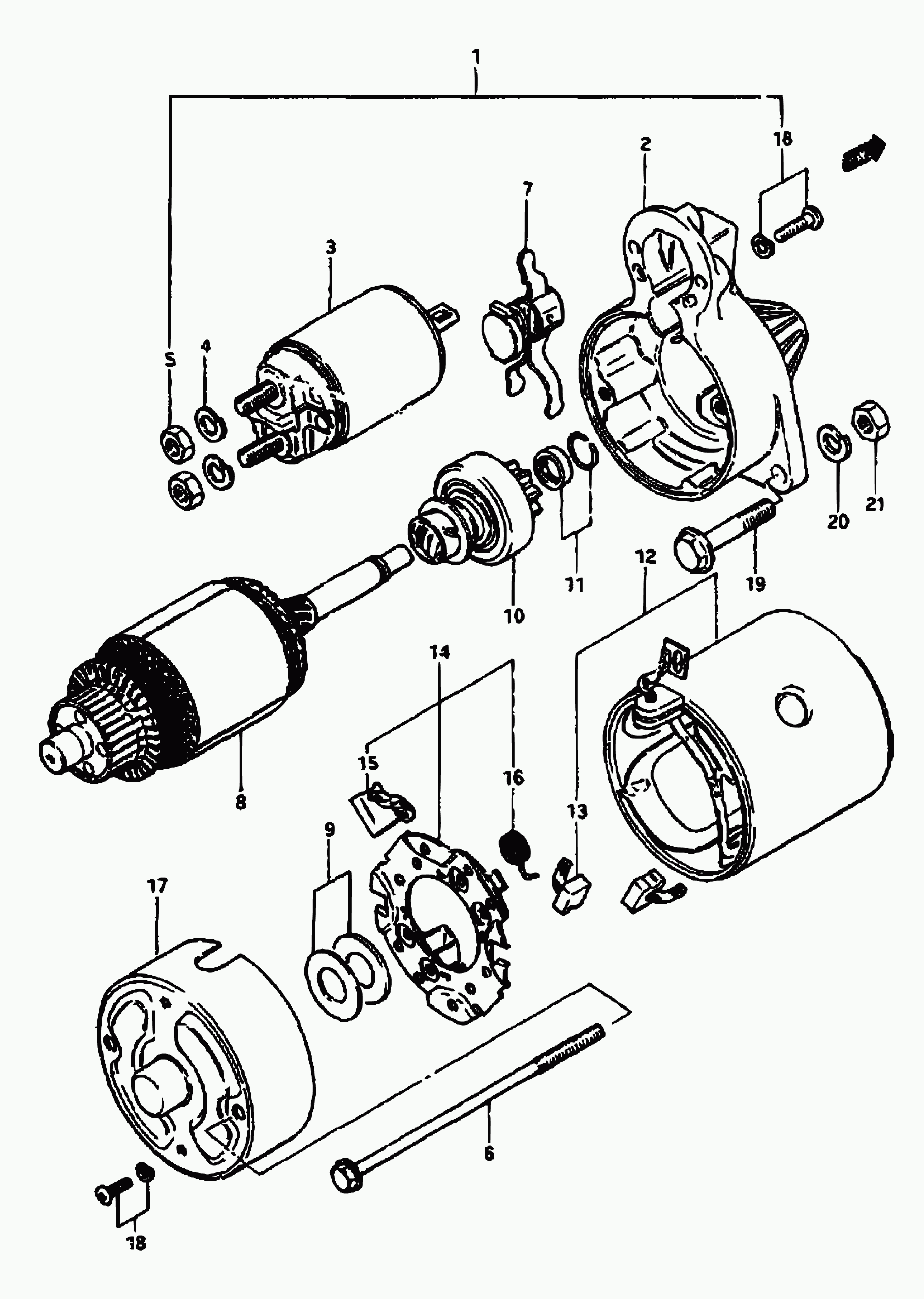 Suzuki 31100-73030 - Käynnistinmoottori inparts.fi